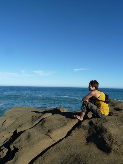 Katey beim Delfine beobachten