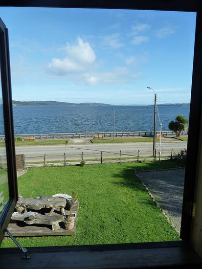Hostal Mundo Nuevo in Ancud, Blick aus dem Fenster.