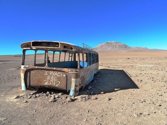 alter Bus, der scheinbar nach Mexico gefahren waere.
