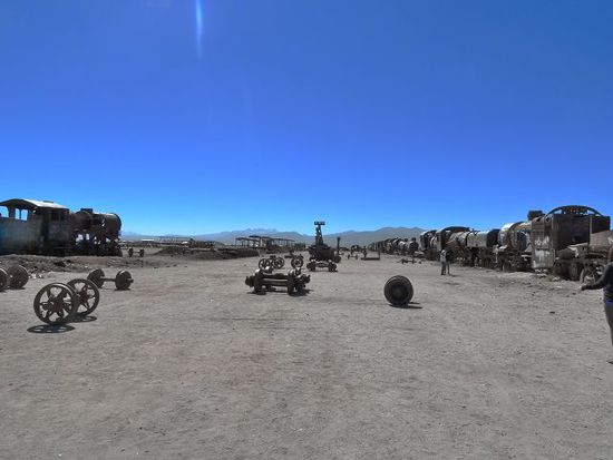 Zugfriedhof in Uyuni, unserer letzten Station.