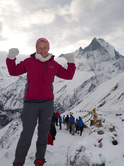 Stolz ! Das Annapurna-Basecamp in Nepal 4.200 m