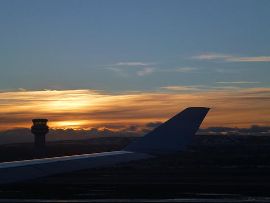 Sonnenuntergang Calgary Flughafen