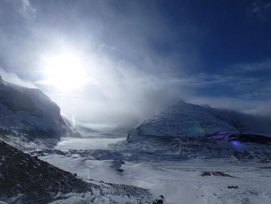 Der Gletscher, im Sommer  natürlich noch imposanter, da er sich dann so richtig von der Natur abhebt