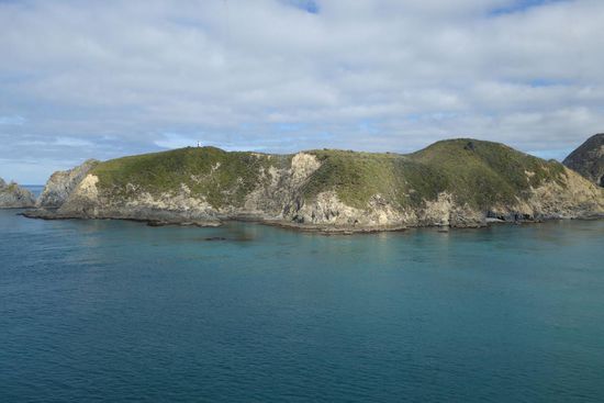 Ueberfahrt von der Sued- auf die Nordinsel - einmal quer durch den Marlborough Sound