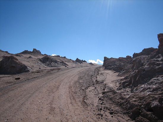 Anstieg im Valle de las Lunes