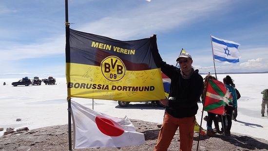 Leider gab es keine Deutschland Flagge, dafür aber die vom zukünftigen Meister