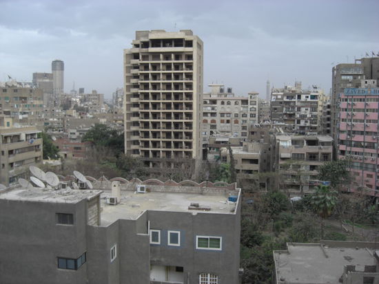 Grauer Himmel und Blick von einem unserer Balkone