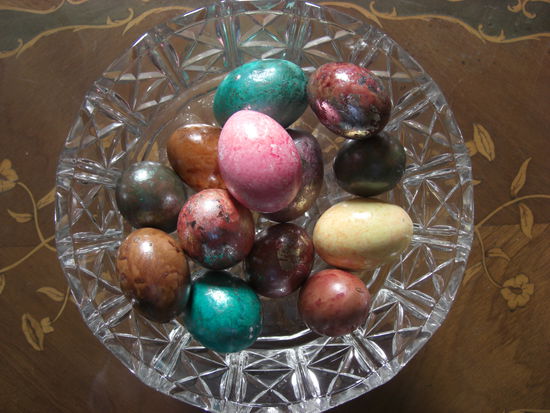 Wir hatten sogar Eier mit Metallic-Effekt! 