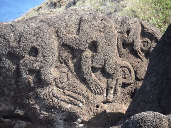 Petroglyphen des Vogelmann-Kultes
