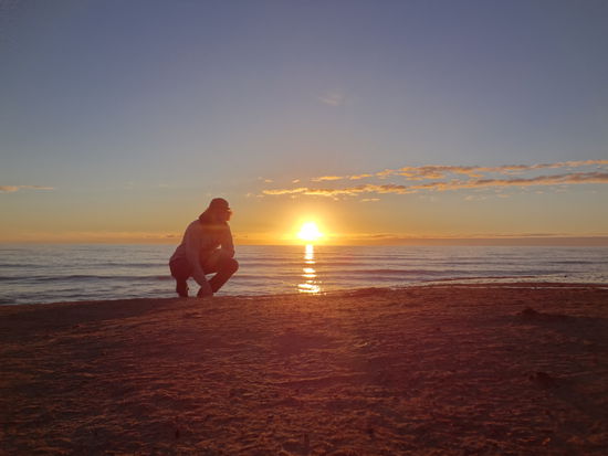 Sonnenuntergang bei den Pancake Rocks.