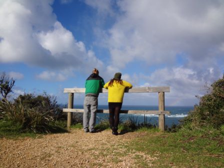 Lucy und ich, mit wunderbarem Ausblick.