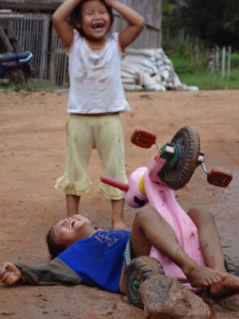 Und die Kids waren die ganze Zeit gut drauf.