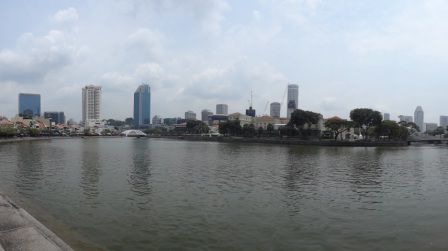 Die kleine Skyline von Singapur...