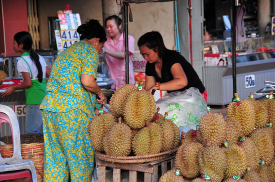 Durianstand am Markt