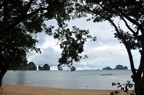 Aussicht von unserem Restaurant, bei Flut sieht der Strand wieder schöner aus...