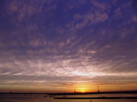 Sonnenuntergang beim Ablegen in Melbourne