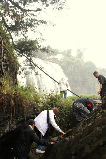 Wer den Wasserfall sehen will muß klettern können