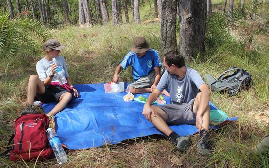 Picknick im grünen. Unser Guide hatte alles dabei....