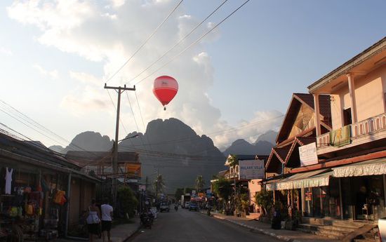 Abendstimmung in Vang Vieng.