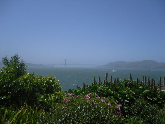 Entfernter Blick auf die Golden Gate Bridge