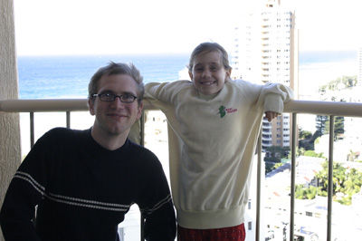 Kate and me on the balcony of our suite! It is actually a bit windy.