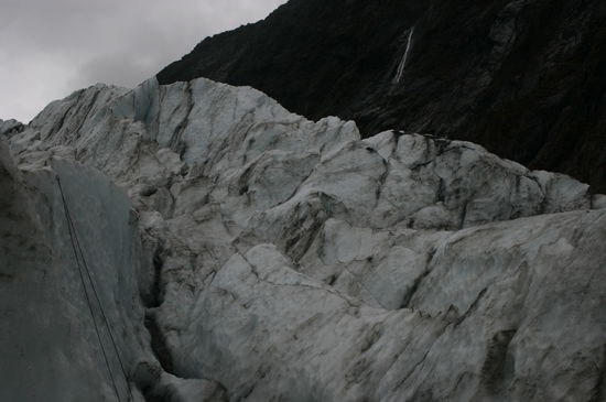 Mitten auf der Gletscherzunge.