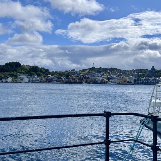 Blick auf den „Kristiansund"-Schriftzug
