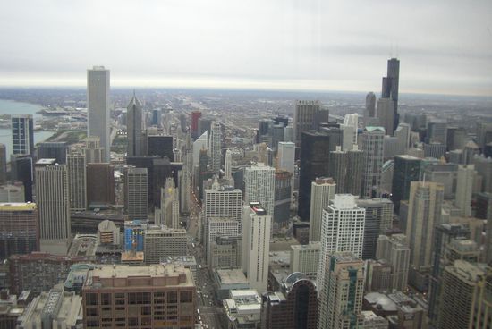 Süd-Blick u.a. auf das Aon-Center und den Sears Tower