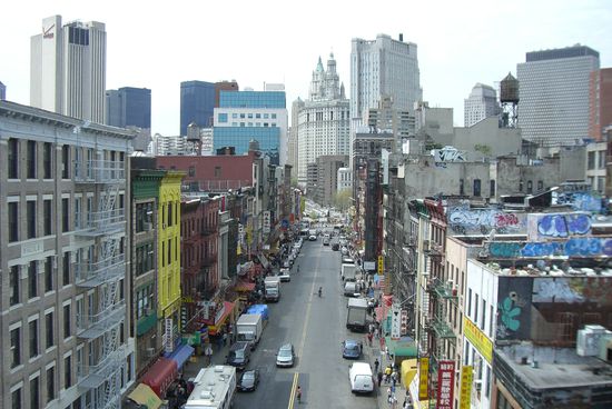 Auf der Fahrt nach Brooklyn hatten wir noch einen tollen Blick auf Chinatown.
