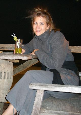 Abends haben wir den Tag noch schoen mit einem Cocktail ausklingen lassen.