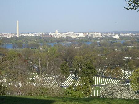 Blick vom Arlington Friedhof auf Washington DC