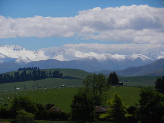 Vom ersten Rastplatz aus hat man schon die Alpen gesehen!