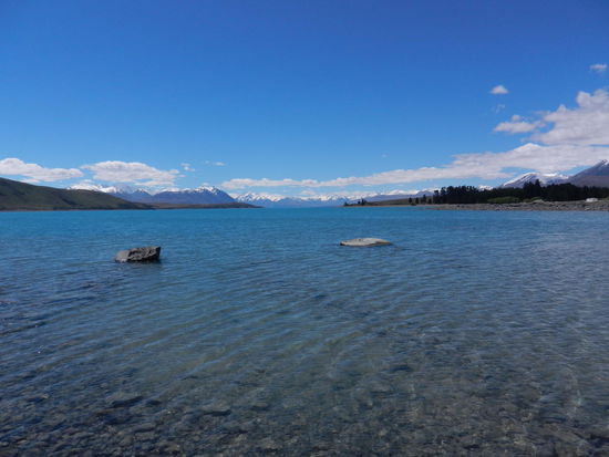 Der erste von vielen Seen auf'm Weg, Lake Tekapo.