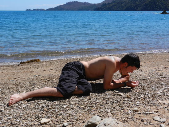 Tom bei der Schatzsuche.