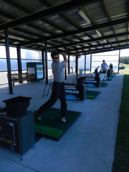 An diesem Tag hatten wir endlich die Moeglichkeit auf einem der unzaehligen Golfplaetze Neuseelands ein paar Abschlaege zu machen!