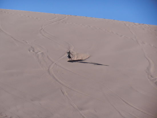 Traumhaft!
...es gibt zwar keine Beweisfotos, aber auch Mel hat sich getraut und als purer Anfaenger sogar eine Abfahrt geschafft!