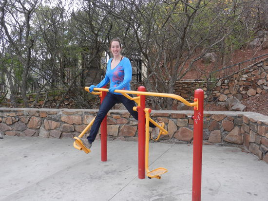 Sehr selten aber hin und wieder nutzen wir die Gelegenheit und halten uns ein wenig fit.