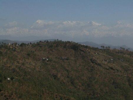blick auf den himalaya von kasar devi.