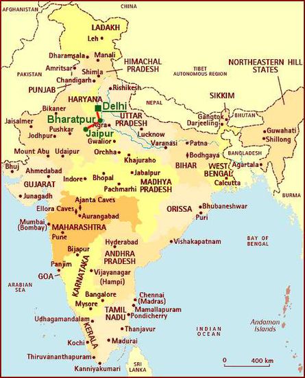 jaipur befindet sich 240 kilometer südöstlich von bharatpur, der letzten station.