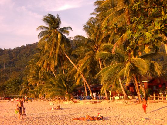 Strand beim Sonnenuntergang