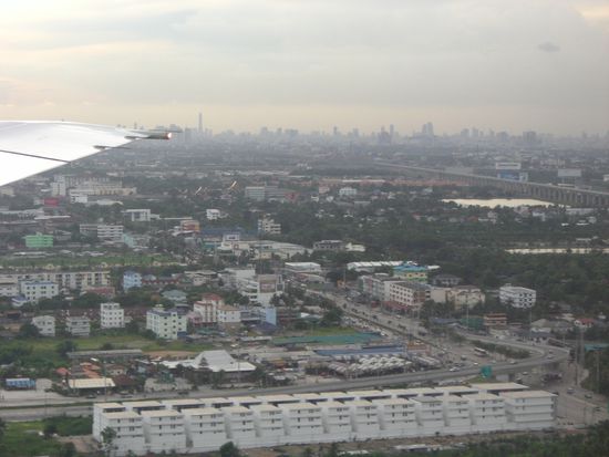 und kurz vor der Landung in Bangkok
