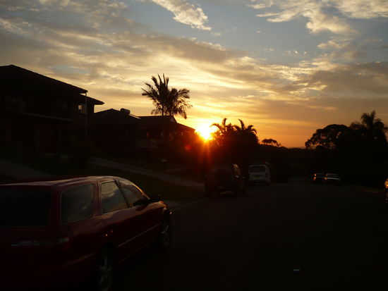 Sonnenuntergang beim Heimlaufen.