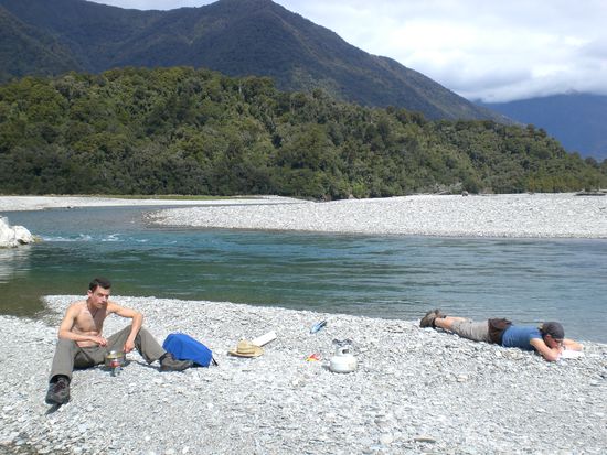 Total geschafft nach dem harten Drill.