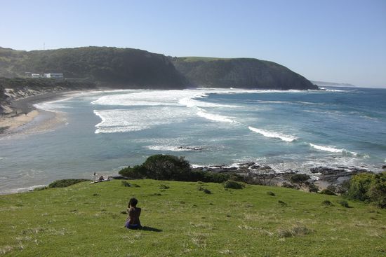 Aussicht auf den Strand von Coffee Bay