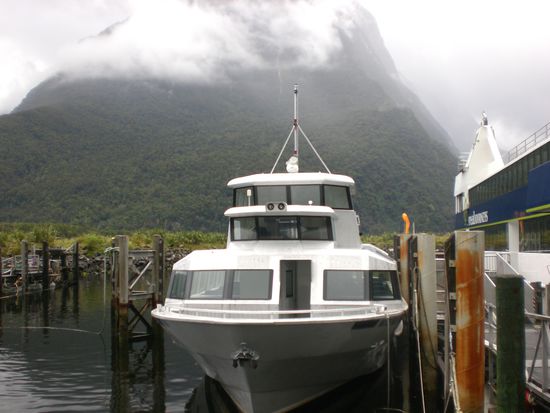 Das Boot am Milford Sound.