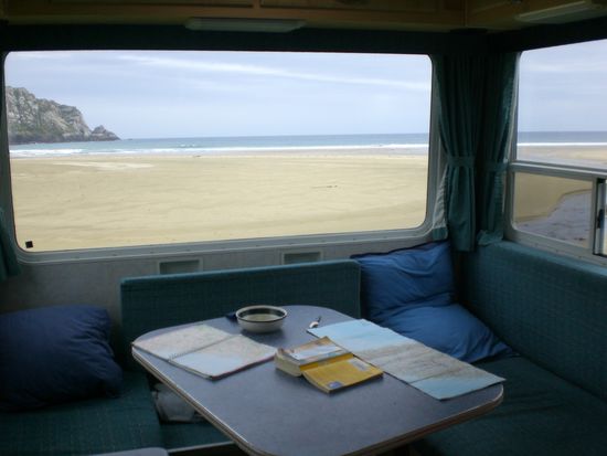 Und hier die Aussicht vom Wohnmobil. Das sind wirklich keine aufgehaengten Bilder!