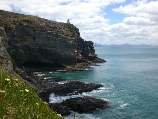 Der Leuchtturm auf der Halbinsel.