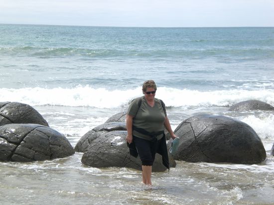 Runde Steine auf dem Weg von Dunedin zum Mount Cook.