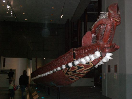 Kriegskanu der Maori.