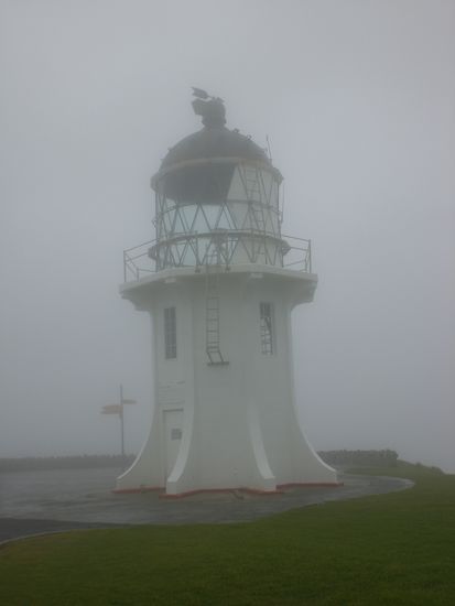 Der Leuchtturm am Cape Reinga. So ziemlich der noerdlichste Punkt von Neuseeland.